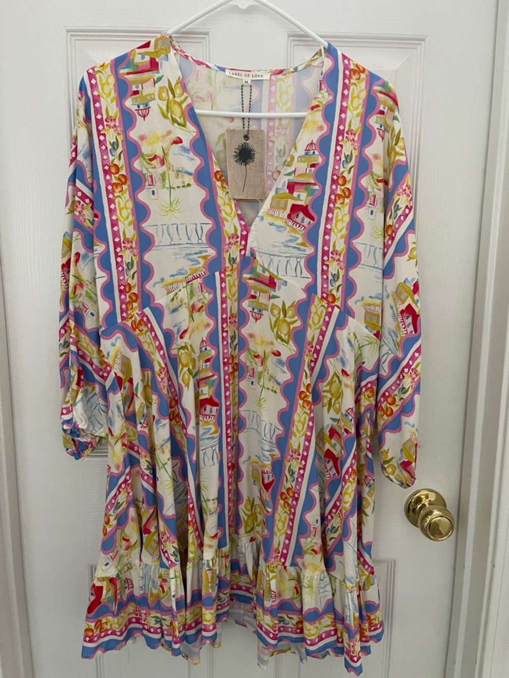 Label of Love Multicolor Printed V-Neck Dress